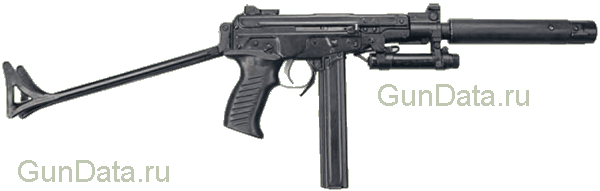 Пистолет - пулемет ОЦ - 02 "Кипарис" с ЛЦУ и глушителем