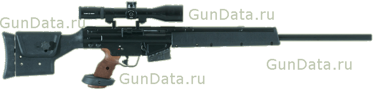 Снайперская винтовка Heckler&Koch PSG1 с магазином на 5 патронов и прицелом Hensoldt 6x42