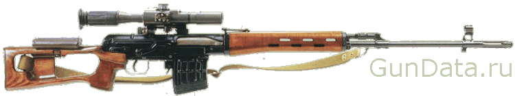 Снайперская винтовка Драгунова (СВД) с оптическим прицелом ПСО-1